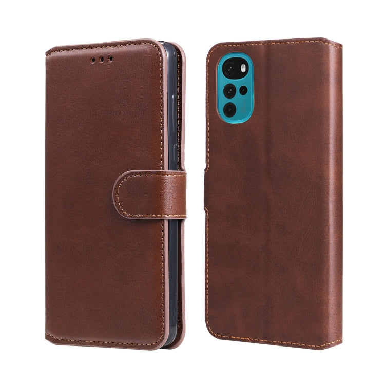 For Motorola Moto G22 Classic Calf Texture Flip Leather Phone Case