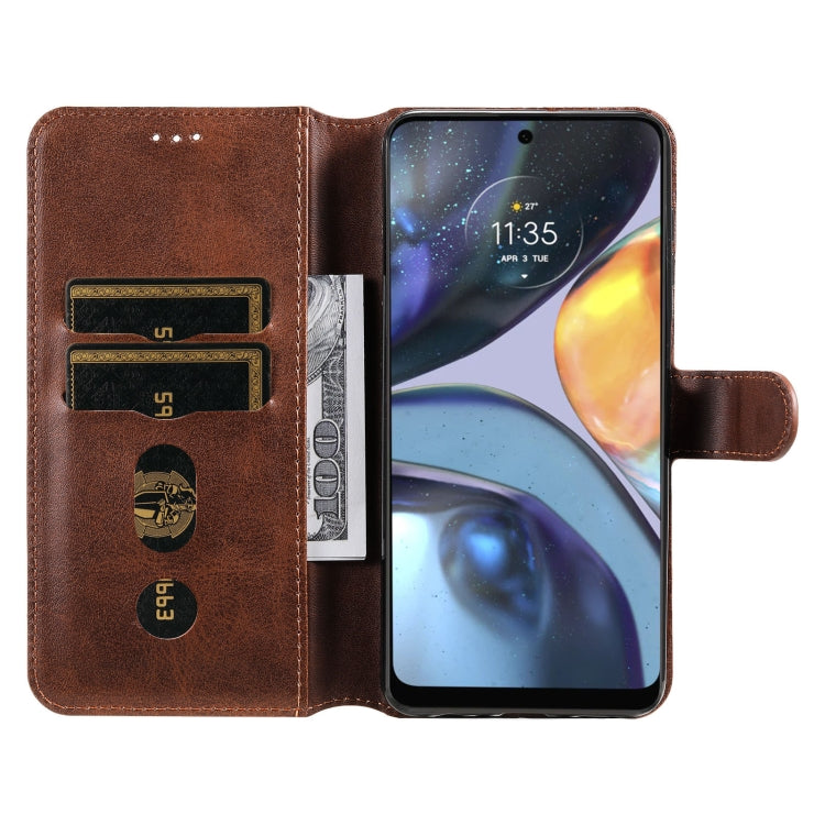 For Motorola Moto G22 Classic Calf Texture Flip Leather Phone Case