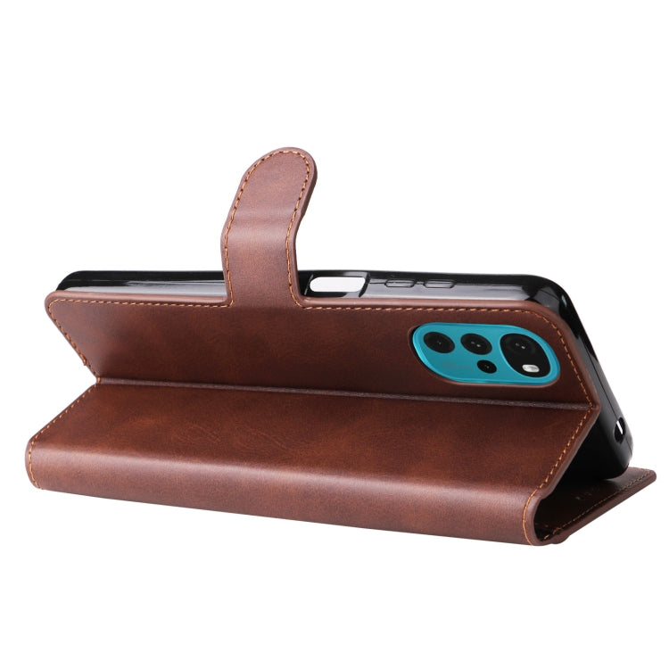For Motorola Moto G22 Classic Calf Texture Flip Leather Phone Case