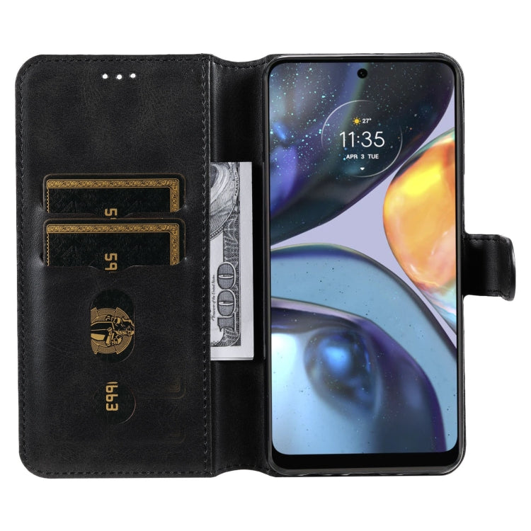 For Motorola Moto G22 Classic Calf Texture Flip Leather Phone Case