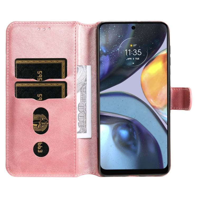 For Motorola Moto G22 Classic Calf Texture Flip Leather Phone Case