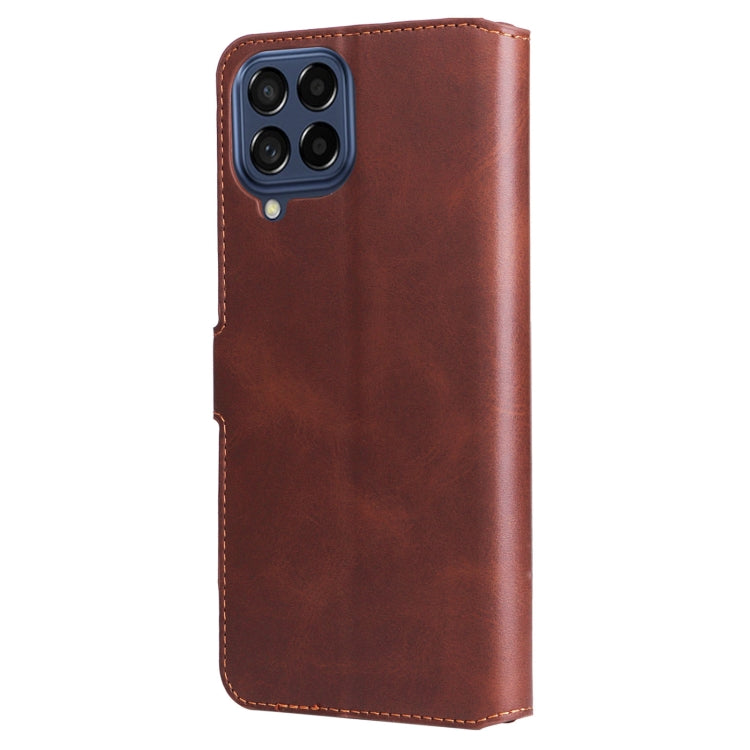 For Samsung Galaxy M53 5G Classic Calf Texture Flip Leather Phone Case