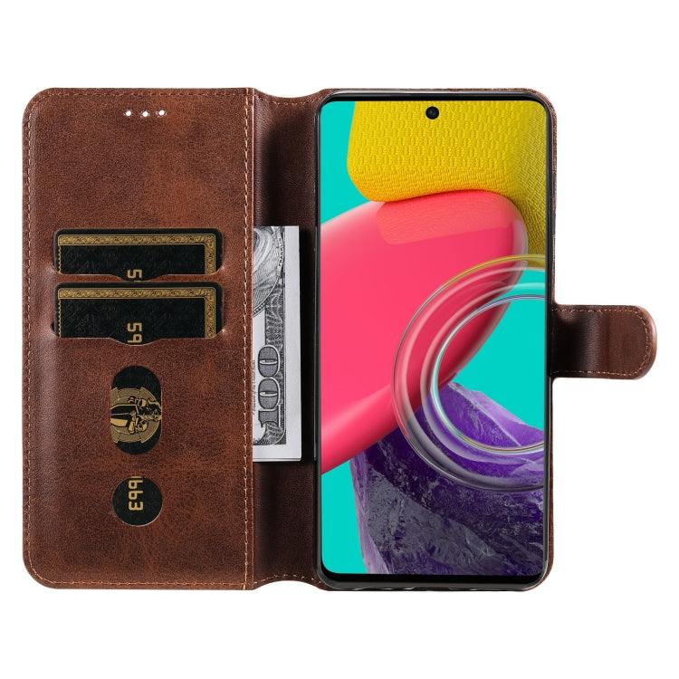 For Samsung Galaxy M53 5G Classic Calf Texture Flip Leather Phone Case