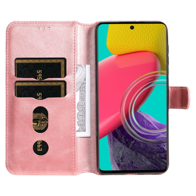 For Samsung Galaxy M53 5G Classic Calf Texture Flip Leather Phone Case
