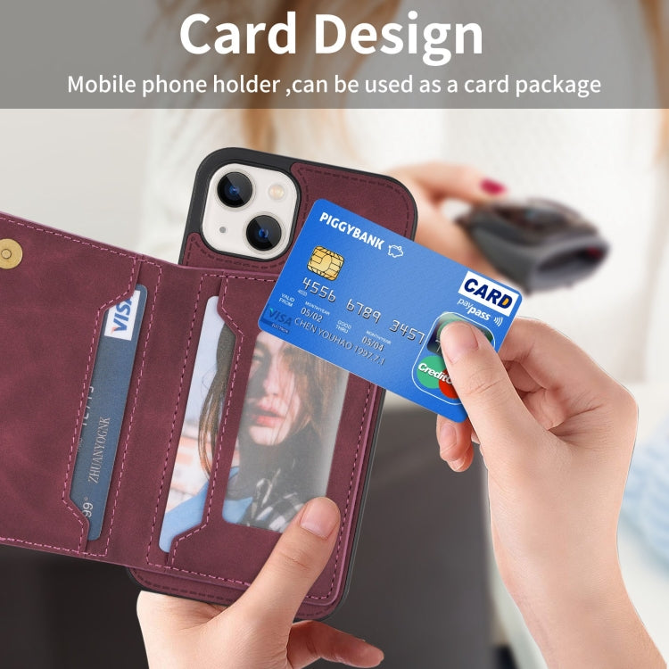 For iPhone 13 Line Card Holder Phone Case
