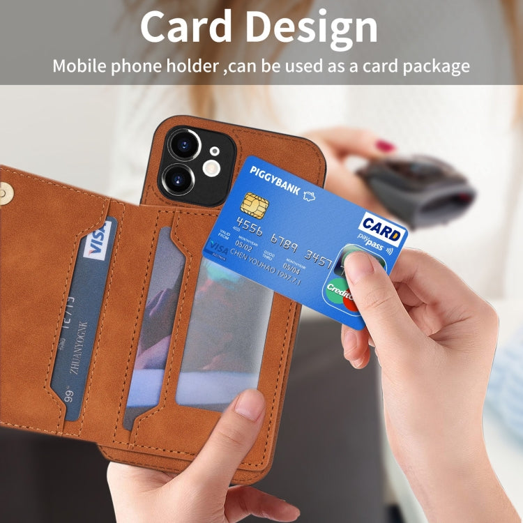 For iPhone 12 Line Card Holder Phone Case