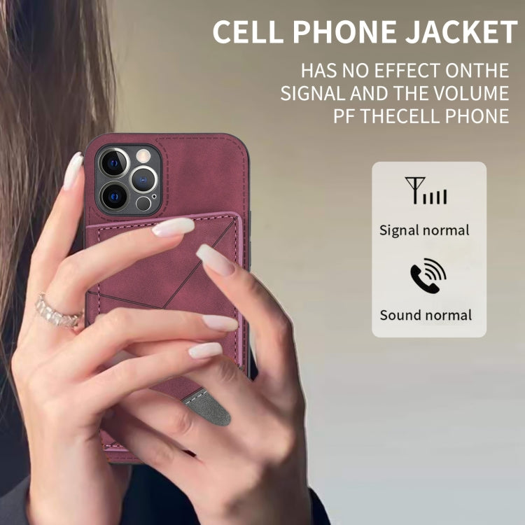 For iPhone 12 Pro Line Card Holder Phone Case