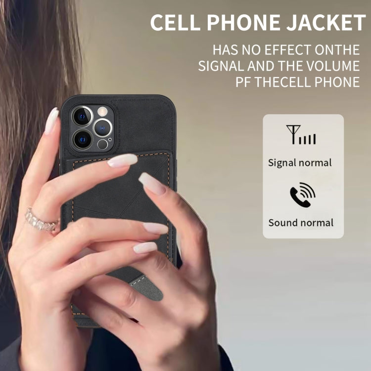 For iPhone 12 Pro Line Card Holder Phone Case