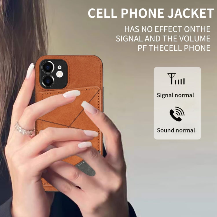 For iPhone 11 Line Card Holder Phone Case