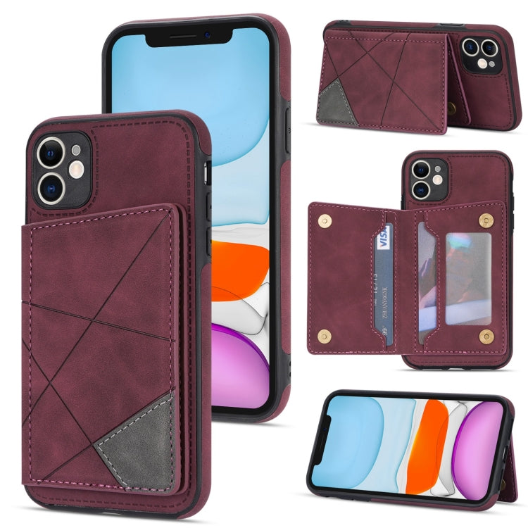 For iPhone 11 Line Card Holder Phone Case