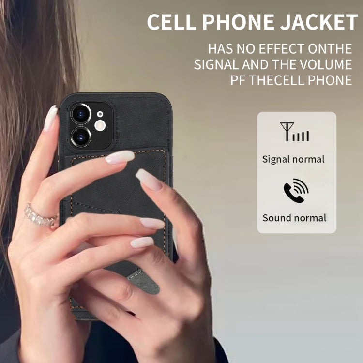 For iPhone 11 Line Card Holder Phone Case