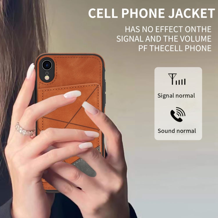 For iPhone XR Line Card Holder Phone Case