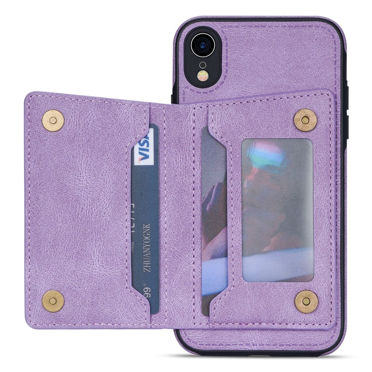 For iPhone XR Line Card Holder Phone Case