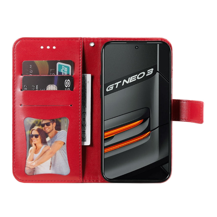 For OPPO Realme GT Neo3 7-petal Flowers Embossing Pattern Leather Phone Case