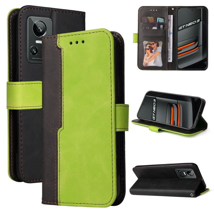 For OPPO Realme GT Neo3 Stitching-Color Horizontal Flip Leather Phone Case