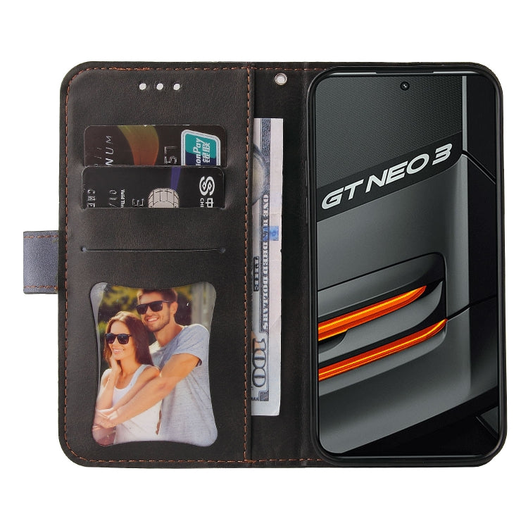 For OPPO Realme GT Neo3 Stitching-Color Horizontal Flip Leather Phone Case