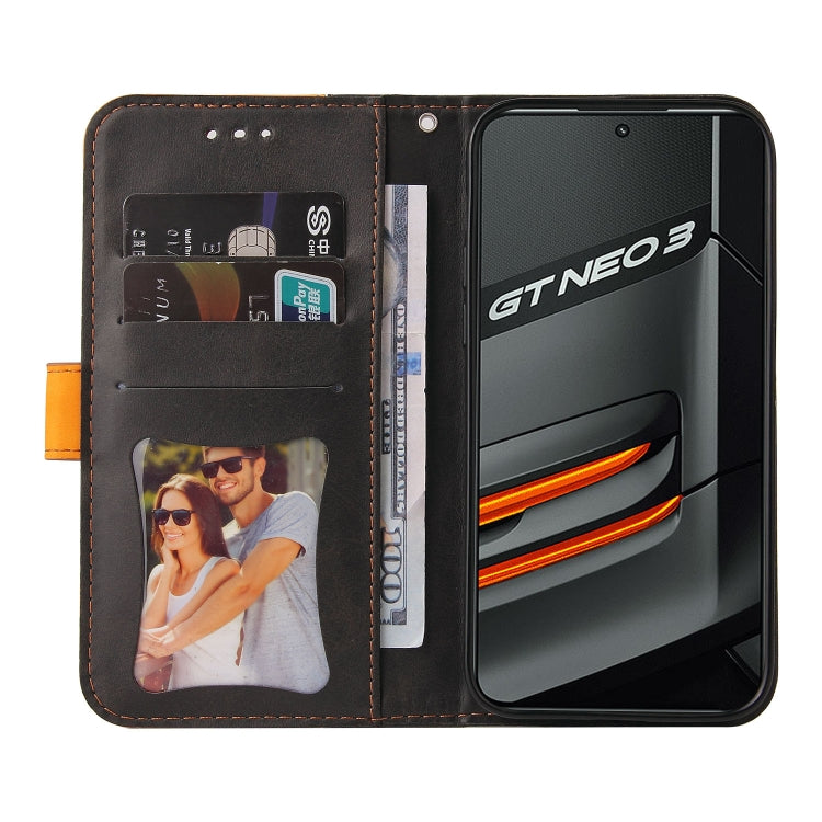 For OPPO Realme GT Neo3 Stitching-Color Horizontal Flip Leather Phone Case