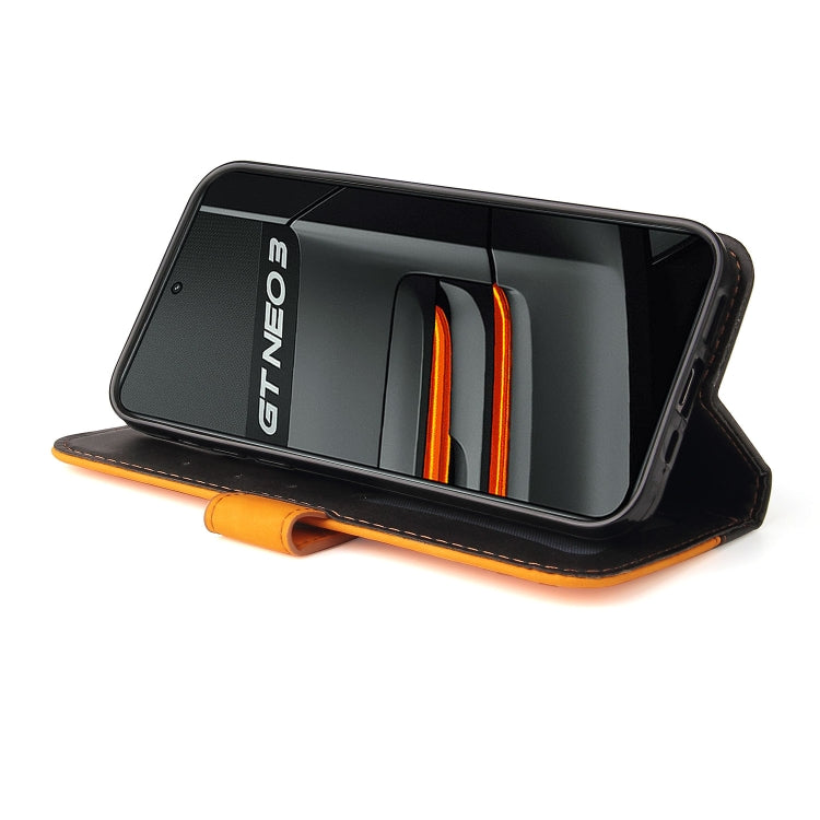 For OPPO Realme GT Neo3 Stitching-Color Horizontal Flip Leather Phone Case