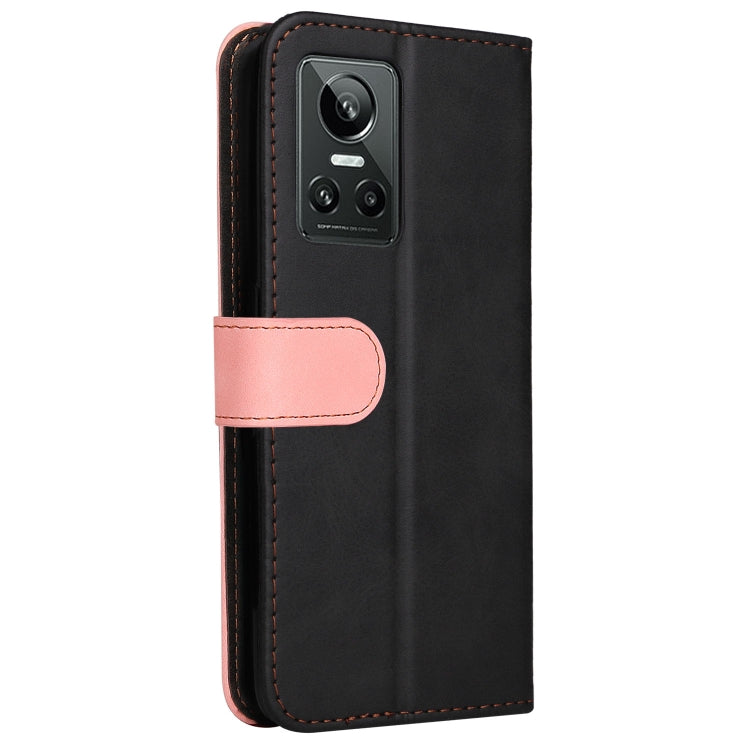 For OPPO Realme GT Neo3 Stitching-Color Horizontal Flip Leather Phone Case
