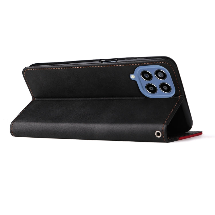 For Samsung Galaxy M33 5G Global Stitching-Color Horizontal Flip Leather Phone Case