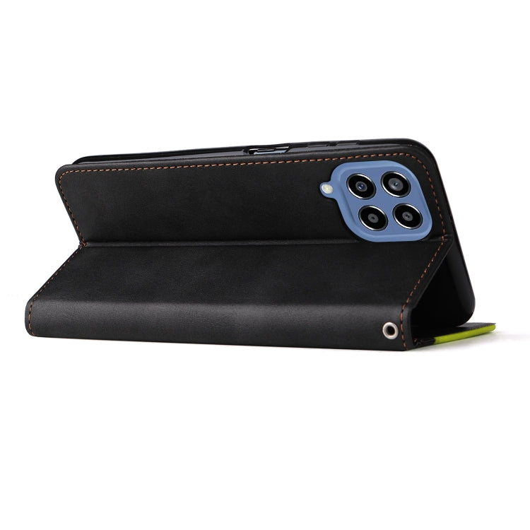 For Samsung Galaxy M33 5G Global Stitching-Color Horizontal Flip Leather Phone Case