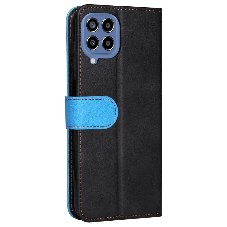 For Samsung Galaxy M33 5G Global Stitching-Color Horizontal Flip Leather Phone Case