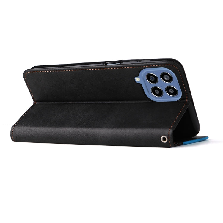 For Samsung Galaxy M33 5G Global Stitching-Color Horizontal Flip Leather Phone Case