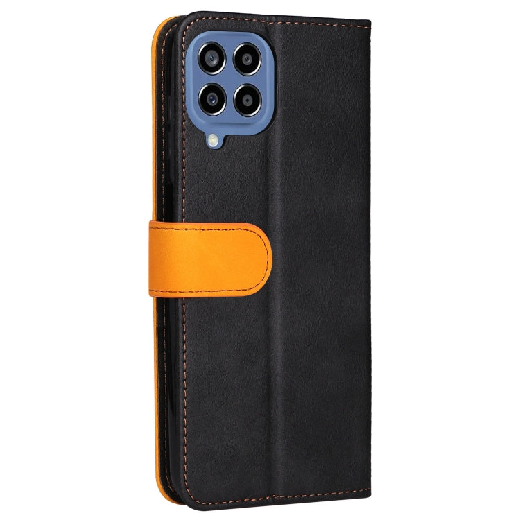 For Samsung Galaxy M33 5G Global Stitching-Color Horizontal Flip Leather Phone Case