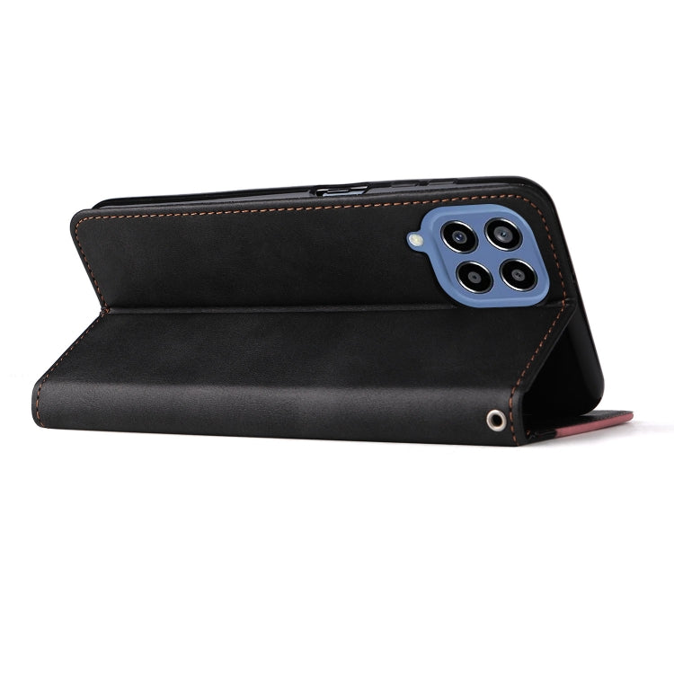 For Samsung Galaxy M33 5G Global Stitching-Color Horizontal Flip Leather Phone Case