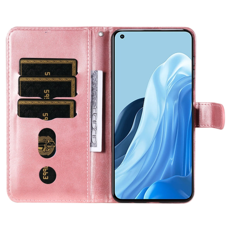 For OPPO Reno7 4G / F21 Pro 4G Calf Texture Zipper Leather Phone Case