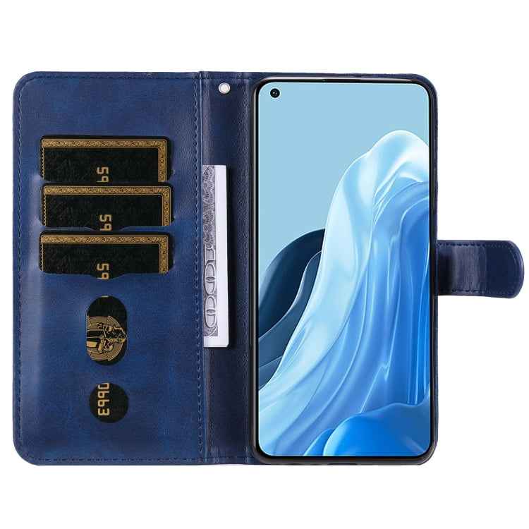 For OPPO Reno7 4G / F21 Pro 4G Calf Texture Zipper Leather Phone Case