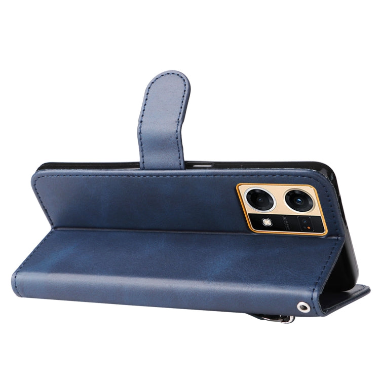 For OPPO Reno7 4G / F21 Pro 4G Calf Texture Zipper Leather Phone Case