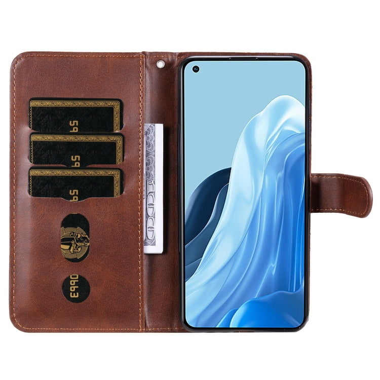 For OPPO Reno7 4G / F21 Pro 4G Calf Texture Zipper Leather Phone Case