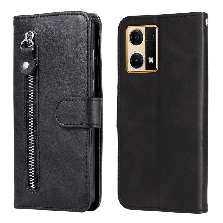 For OPPO Reno7 4G / F21 Pro 4G Calf Texture Zipper Leather Phone Case