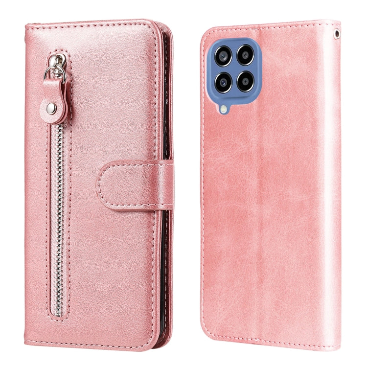 For Samsung Galaxy M33 5G Global Calf Texture Zipper Leather Phone Case