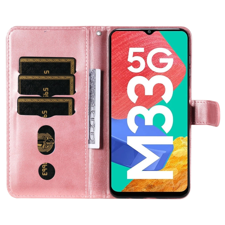 For Samsung Galaxy M33 5G Global Calf Texture Zipper Leather Phone Case