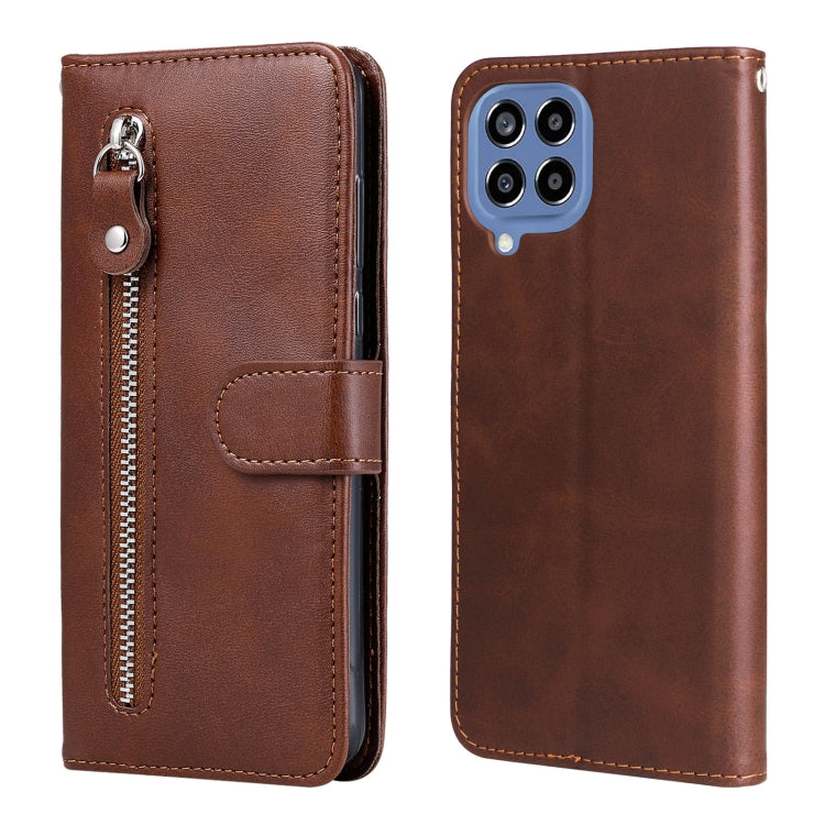 For Samsung Galaxy M33 5G Global Calf Texture Zipper Leather Phone Case
