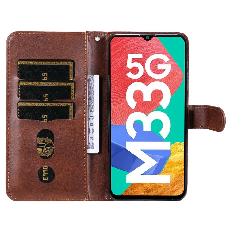 For Samsung Galaxy M33 5G Global Calf Texture Zipper Leather Phone Case