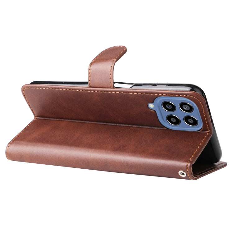 For Samsung Galaxy M33 5G Global Calf Texture Zipper Leather Phone Case