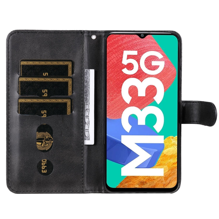 For Samsung Galaxy M33 5G Global Calf Texture Zipper Leather Phone Case