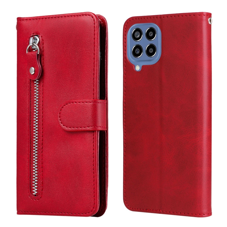 For Samsung Galaxy M33 5G Global Calf Texture Zipper Leather Phone Case
