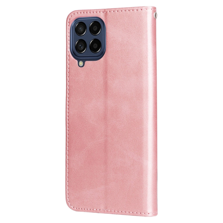 For Samsung Galaxy M53 5G Calf Texture Zipper Leather Phone Case