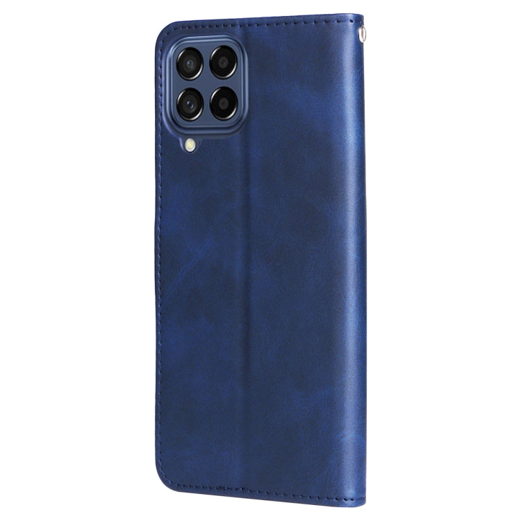 For Samsung Galaxy M53 5G Calf Texture Zipper Leather Phone Case