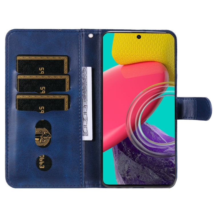 For Samsung Galaxy M53 5G Calf Texture Zipper Leather Phone Case