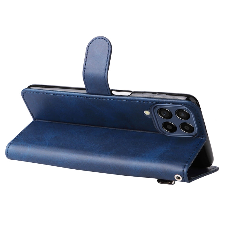 For Samsung Galaxy M53 5G Calf Texture Zipper Leather Phone Case