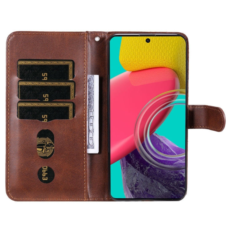 For Samsung Galaxy M53 5G Calf Texture Zipper Leather Phone Case