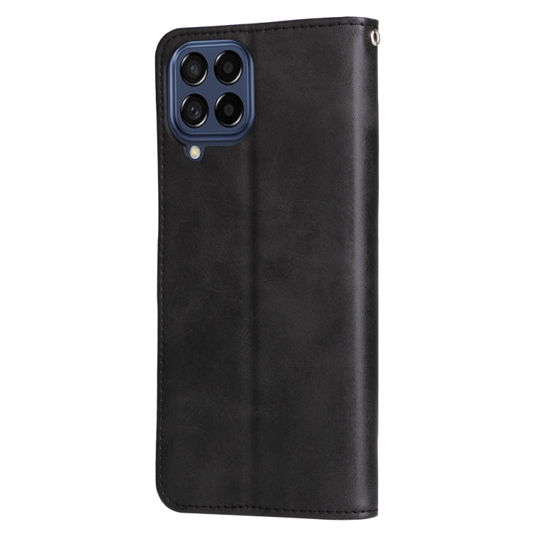 For Samsung Galaxy M53 5G Calf Texture Zipper Leather Phone Case