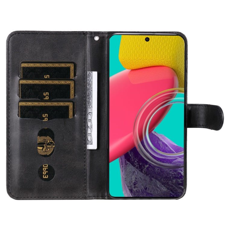 For Samsung Galaxy M53 5G Calf Texture Zipper Leather Phone Case