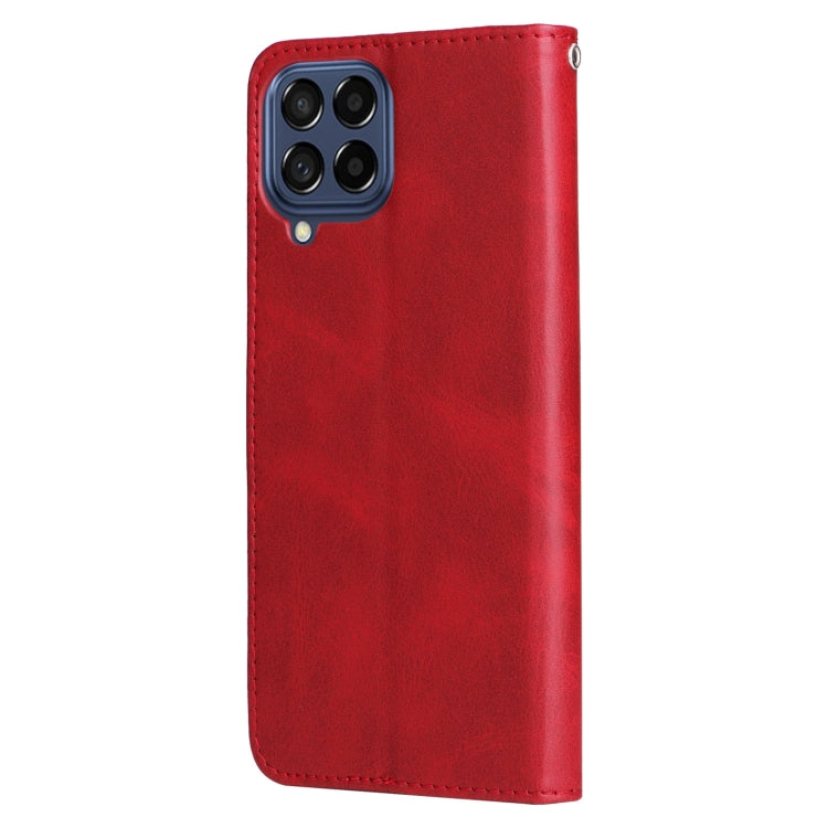For Samsung Galaxy M53 5G Calf Texture Zipper Leather Phone Case
