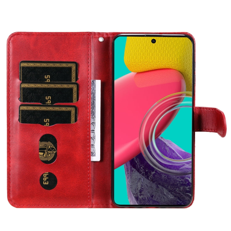 For Samsung Galaxy M53 5G Calf Texture Zipper Leather Phone Case